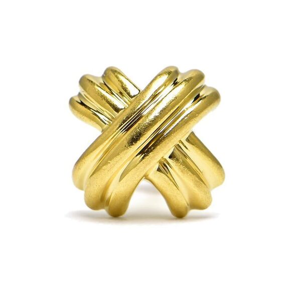 Tiffany & Co. Signature Cross Earrings K18YG Single Ear Design Yellow Gold - Picture 1 of 4